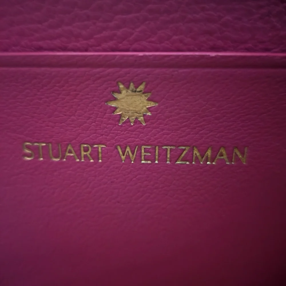Stuart Weitzman Vibrant Pink Crossbody Bag with Gold Details, See Pics For Flaws - Picture 10 of 17